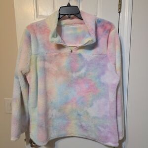 Colorful Tie-Dye Teddy Jacket